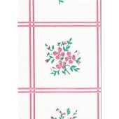 Luxury Vinyl Oilcloth Roll 55" x 82ft. Bouquet pink flowers with green leaves finish